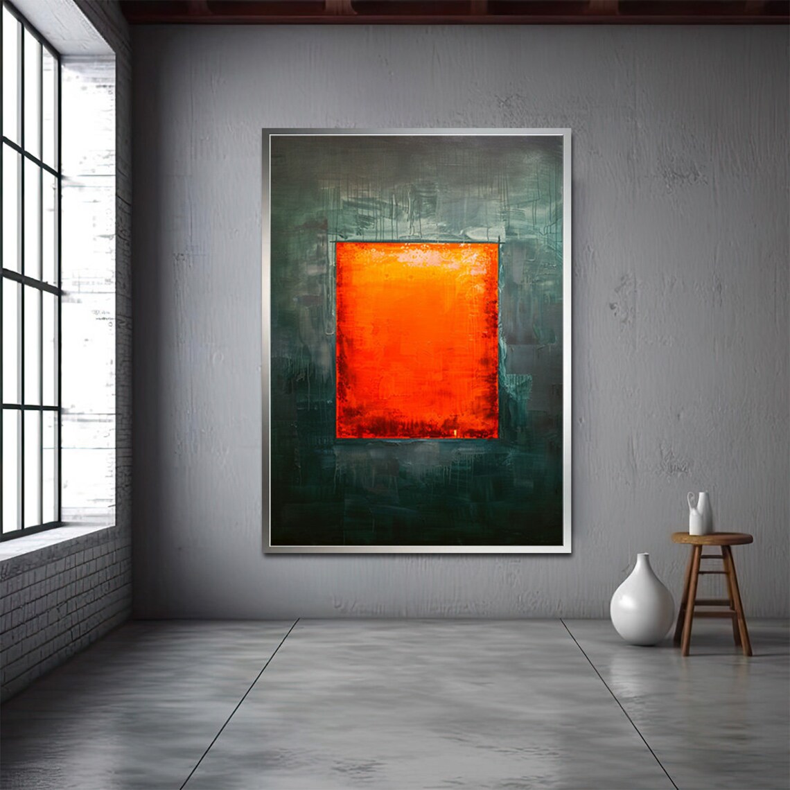 Mark Rothko Dark Green And Orange Wall Art Mark Rothko Production Modern Wall Art Abstract Art - Image 3