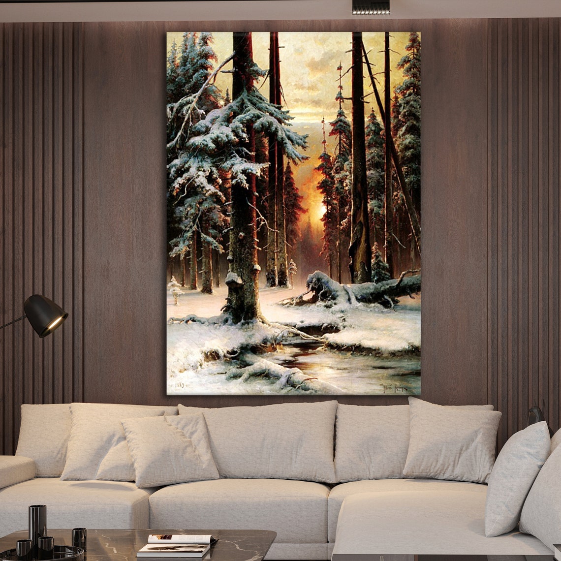 Julius Klever Winter Sunset Wall Art Classic Prints Vintage Prints Reproduction Wall Art - Image 3