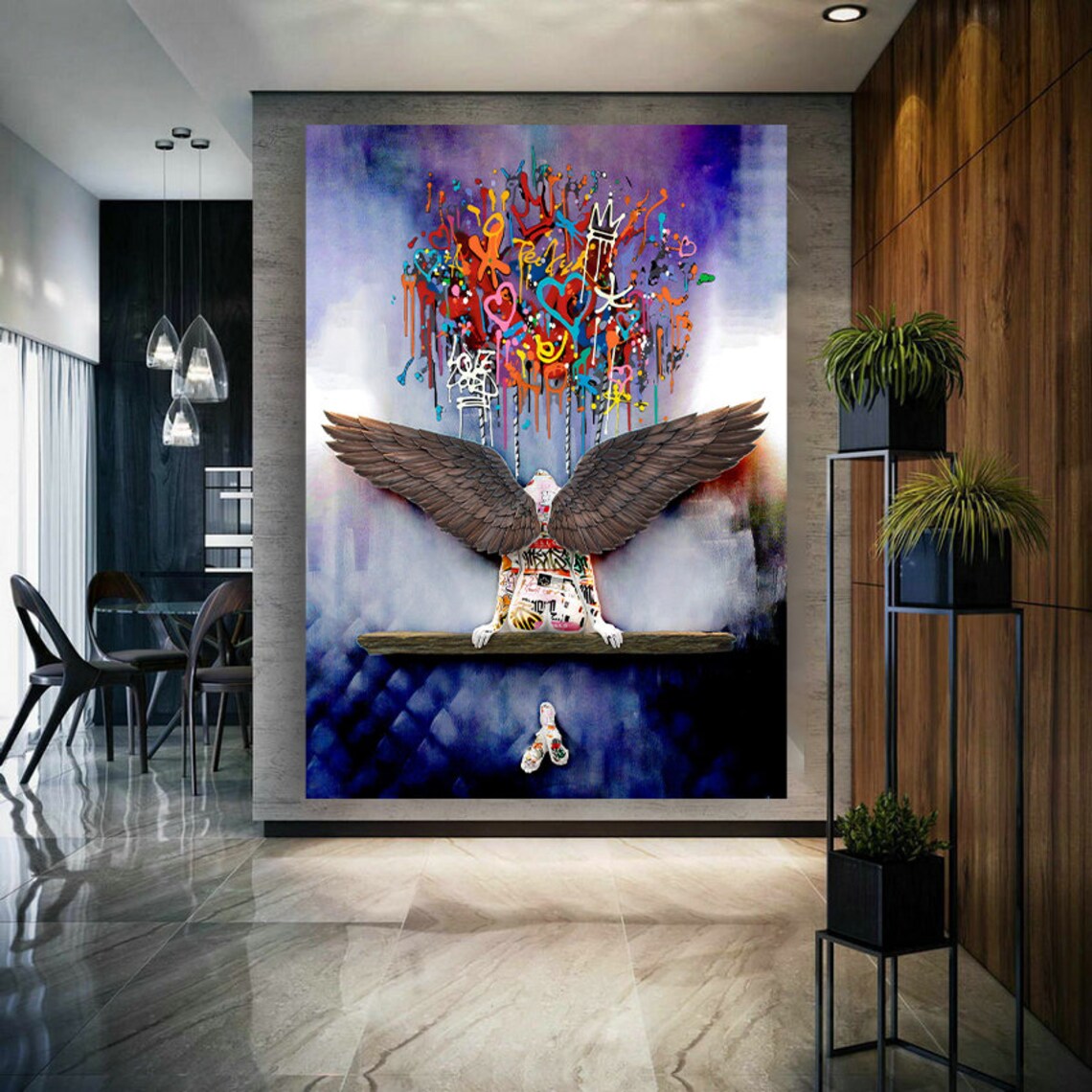 Graffiti Angel Wings Woman Street Art Poster Colorful Urban Wall Decor - Image 3