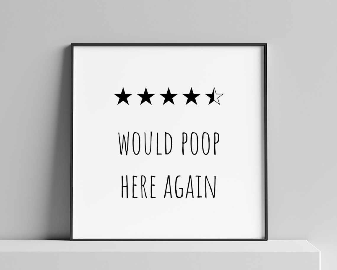 Would Poop Here Again Funny Bathroom Poster - Image 3