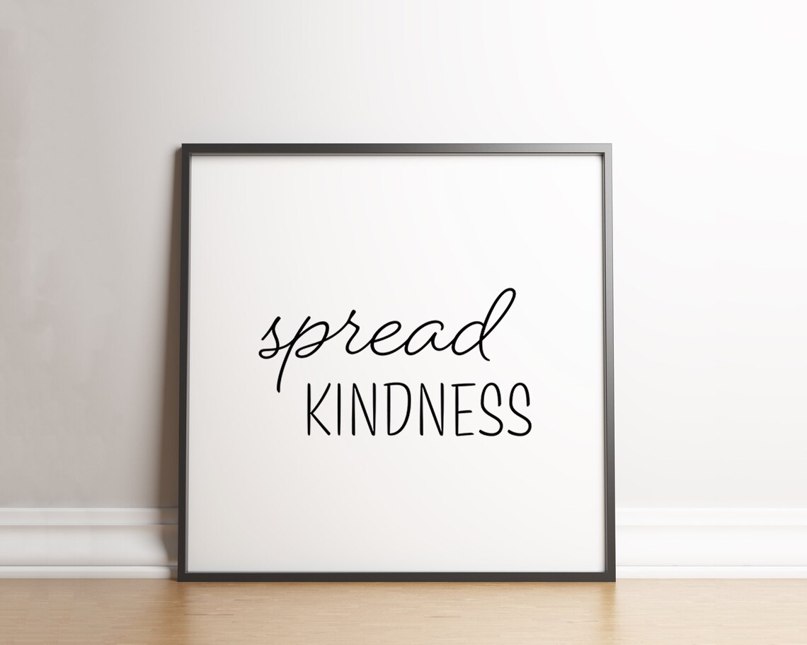 Spread Kindness Script Typography Minimalist Inspirational Quote Poster - Image 3