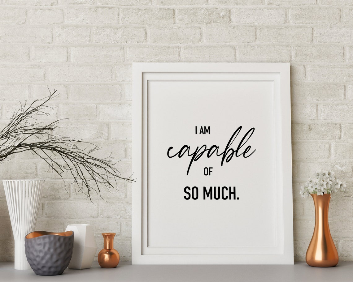 I Am Capable Of So Much Positive Daily Affirmation Quote Wall Art - Image 2
