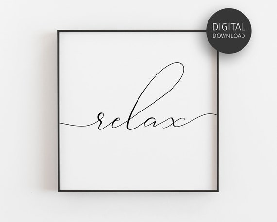 Relax Zen Wall Art Meditation Poster Prints Wall Art Calligraphy Poster Scandinavian Poster Minimalist Decor