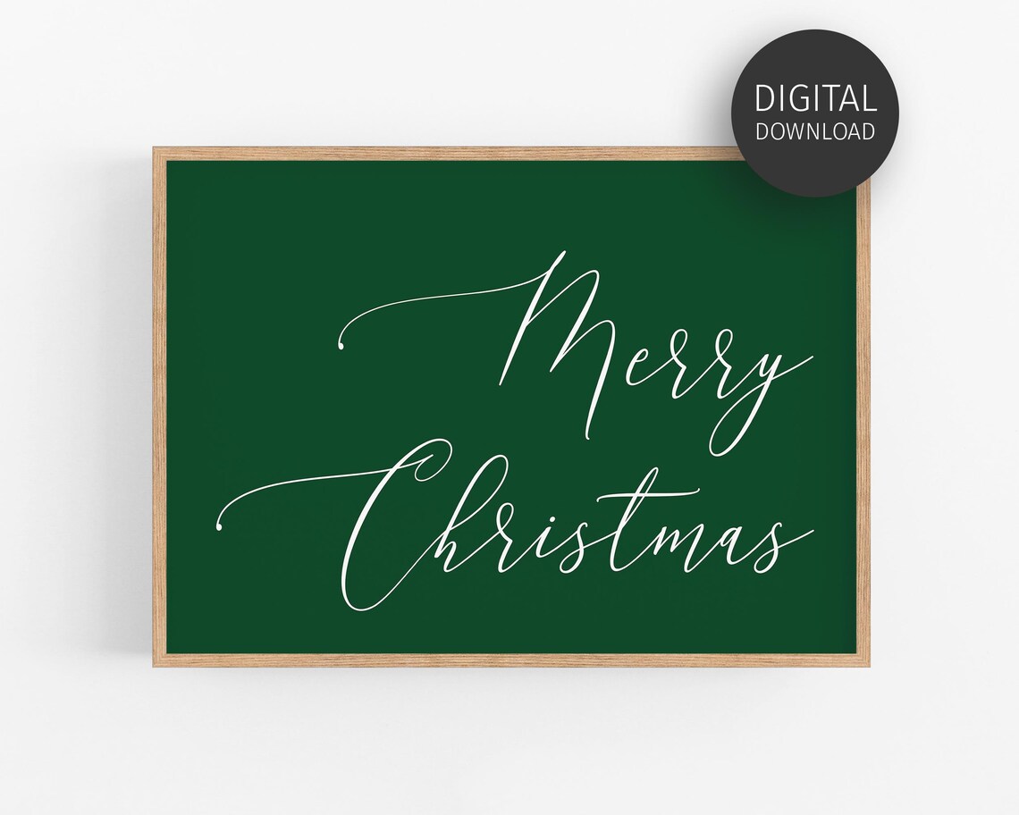Merry Christmas Sign Holiday Decor Quote Poster