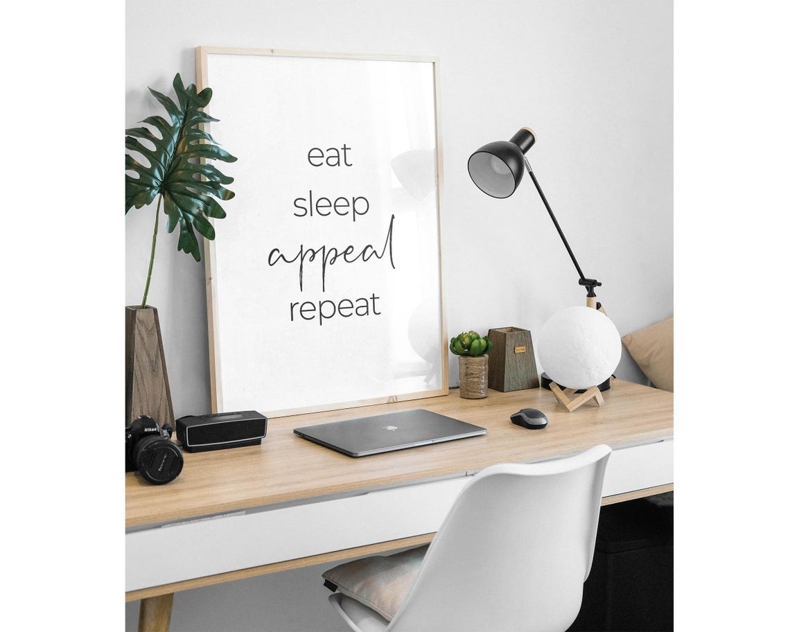 Eat Sleep Appeal Repeat Funny New Lawyer Office Quote Poster - Image 3