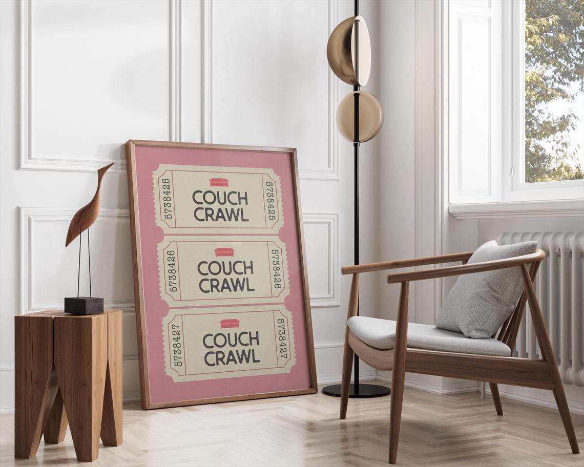 Couch Crawl Vintage Ticket Trio Navy Blue Living Room Wall Art - Image 2