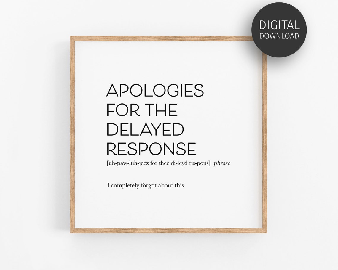 Apologies For The Delayed Response Funny Office Definition Quote Poster - Image 3