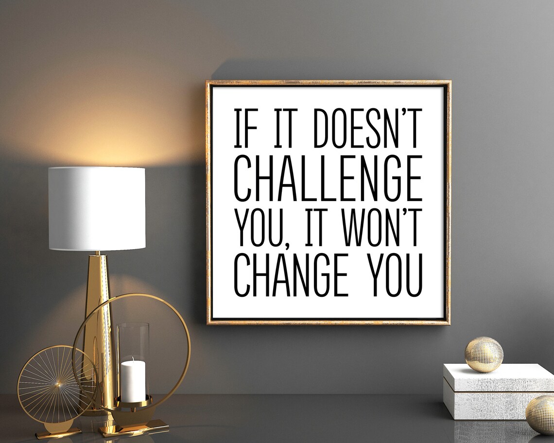 If It Doesn't Challenge You Workout Poster, Gym Sign - Image 2