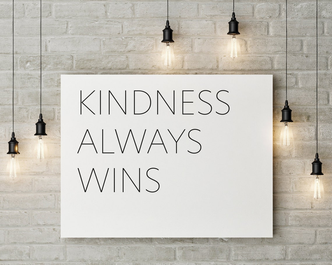 Kindness Always Wins Thin Typography Minimalist Inspirational Poster - Image 3