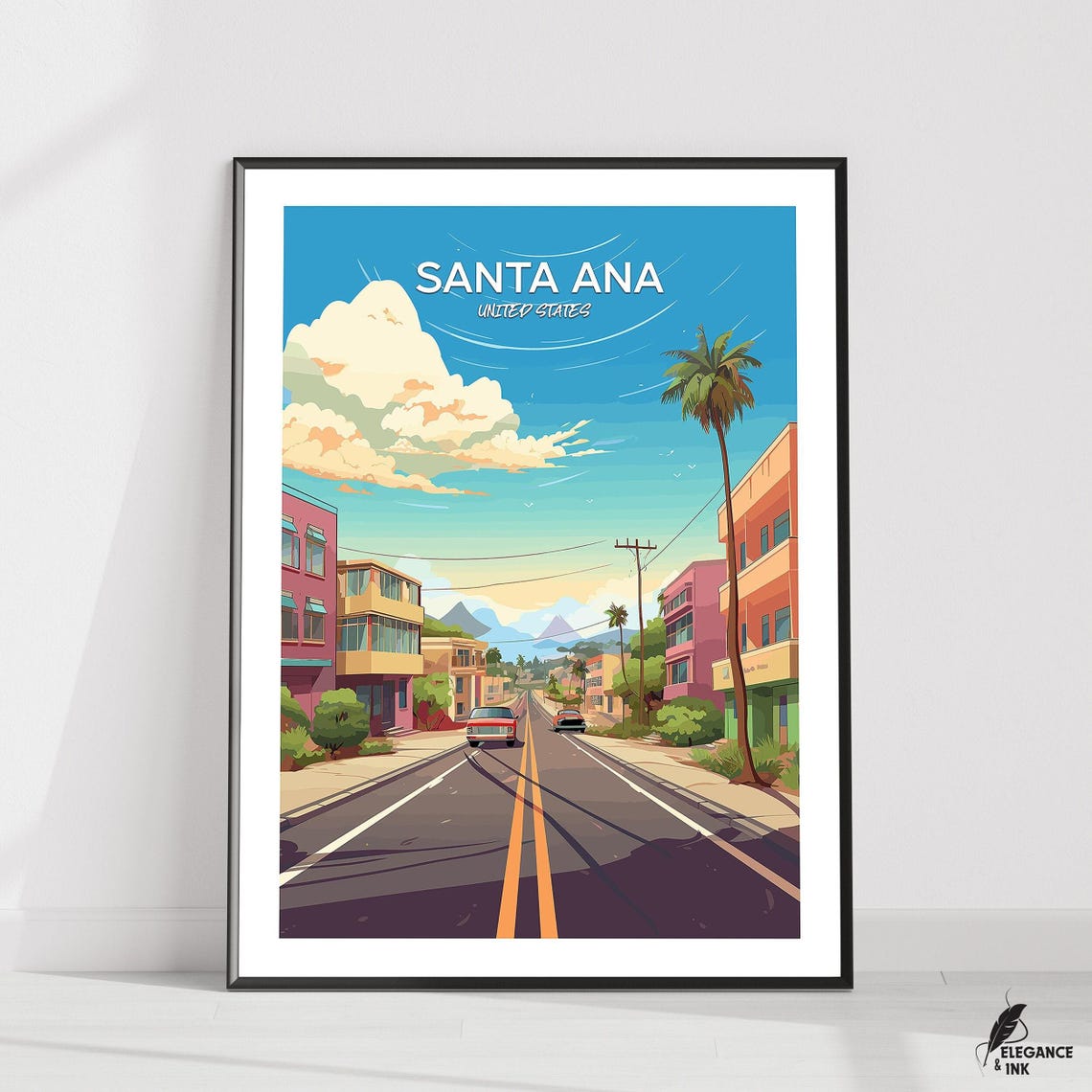 Santa Ana Travel Print Wall Artsanta Minimalist Painting Home Decorsanta City Photocalifornia Modern Poster Artwork