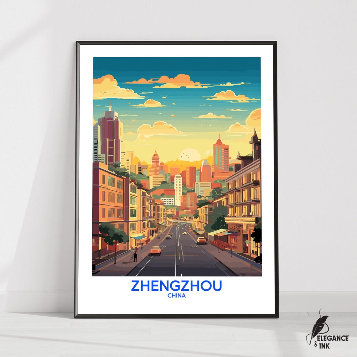 Zhengzhou Posterzhengzhou Travel Printzhengzhou Wall Artzhengzhou Decorzhengzhou City Artgift Ideahousewarming Gift
