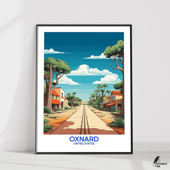 Oxnard Posteroxnard Wall Artoxnard Decoroxnard Travel Printillustrationhome Decorwall Art Gift Ideawedding Anniversary