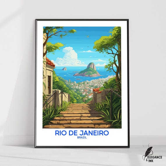 Rio De Janeiro Posterrio Travel Printrio Wall Artrio Decorillustrationwall Art