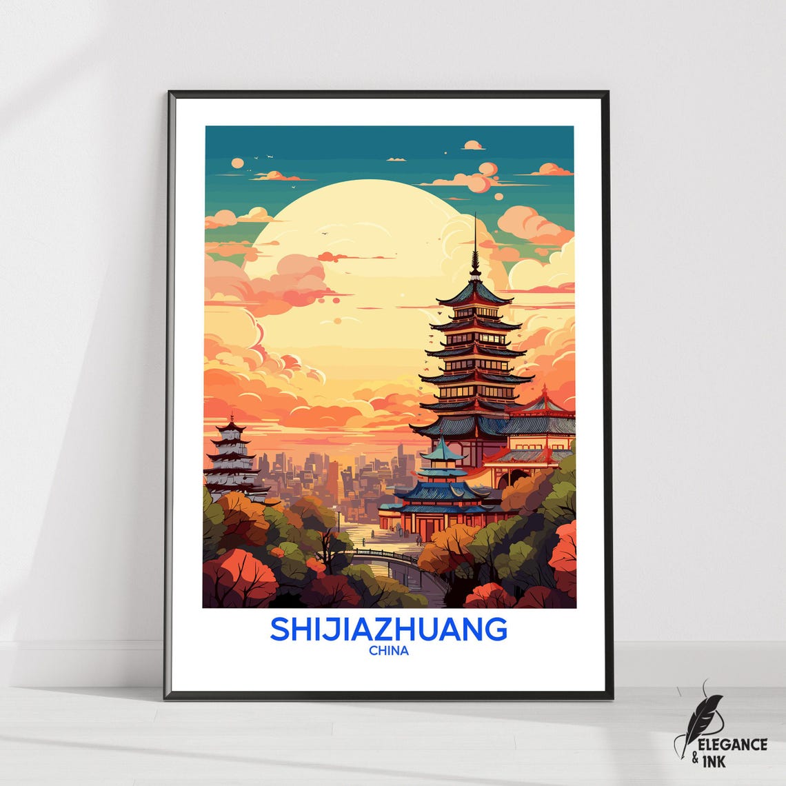 Shijiazhuang Postershijiazhuang Travel Printshijiazhuang Wall Artshijiazhuang Decorcity Artartgift Ideahousewarming Gift