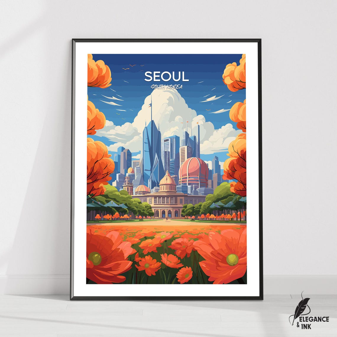 Seoul Printseoul Travel Posterseoul Artworkseoul Canvasseoul Vintage Artseoul Home Decorseoul Paintingseoul Birthday Gift