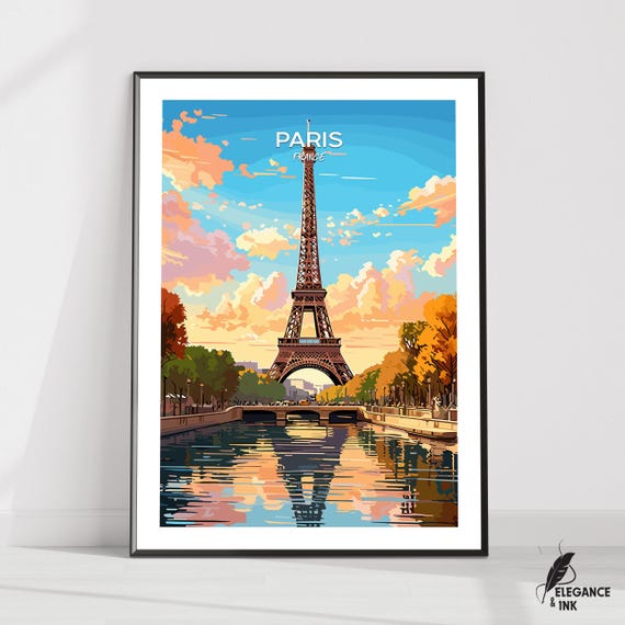 Eiffel Tower Posterparis Travel Printeiffel Wall Arteiffel Decorparis City Artfrance