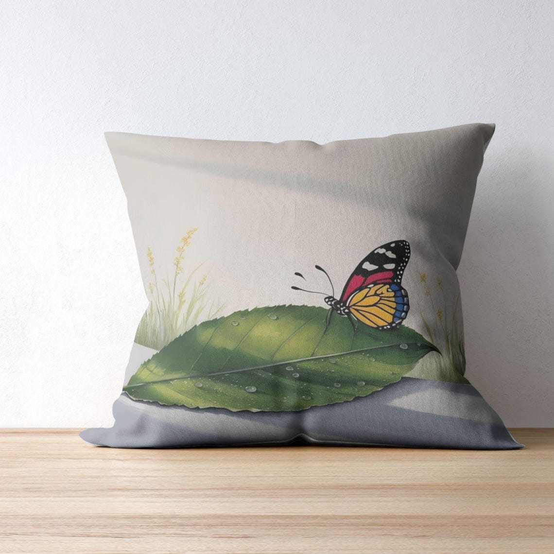 Butterfly Leaf Wall Art Whimsical Nature Print For Playful And Natural Spaces Simple Butterfly Art - Image 2