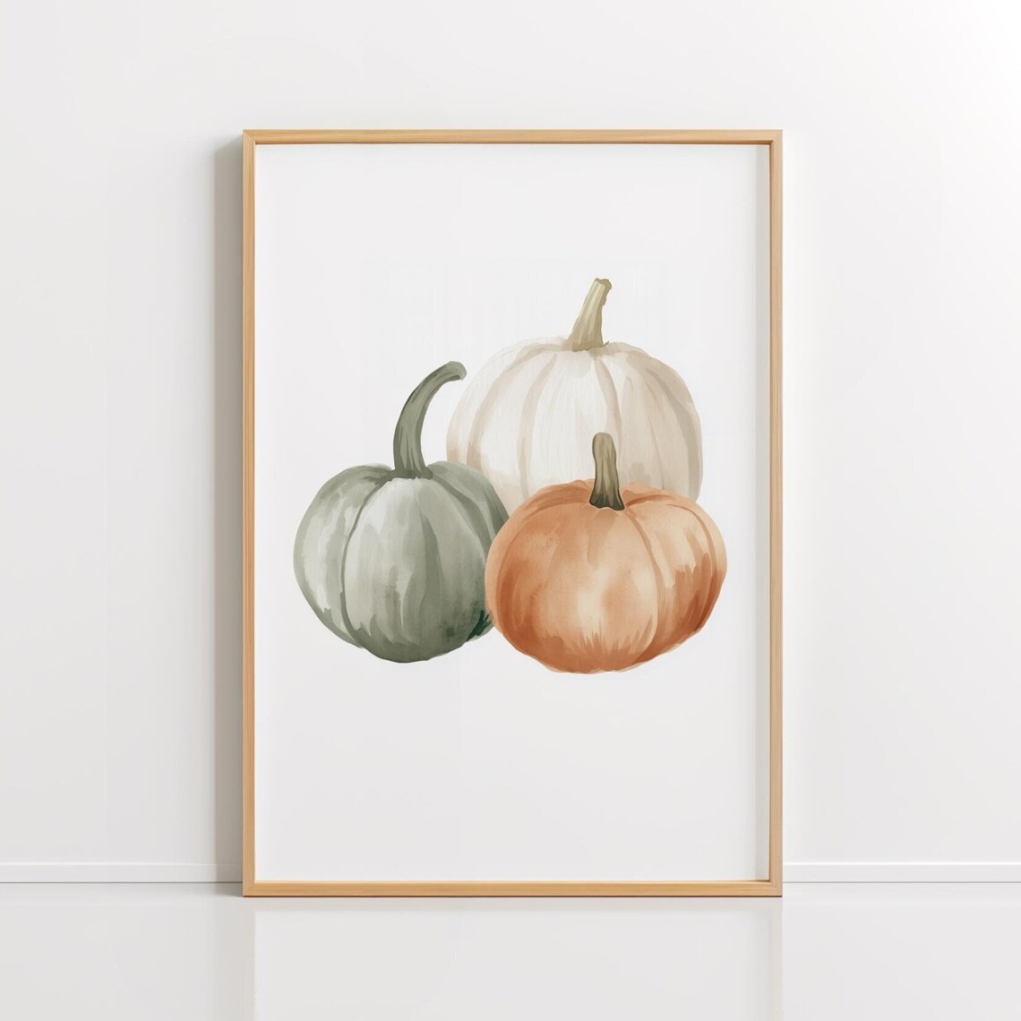 Pumpkin Art Print, Minimalist Autumn Decor