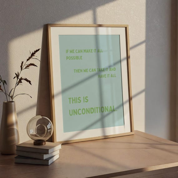 Unconditional Lyric Wall Print Sonny Fodera House Music Art Gift Edm Dj Song Prints A1 A2 A3 Physical Lyrics
