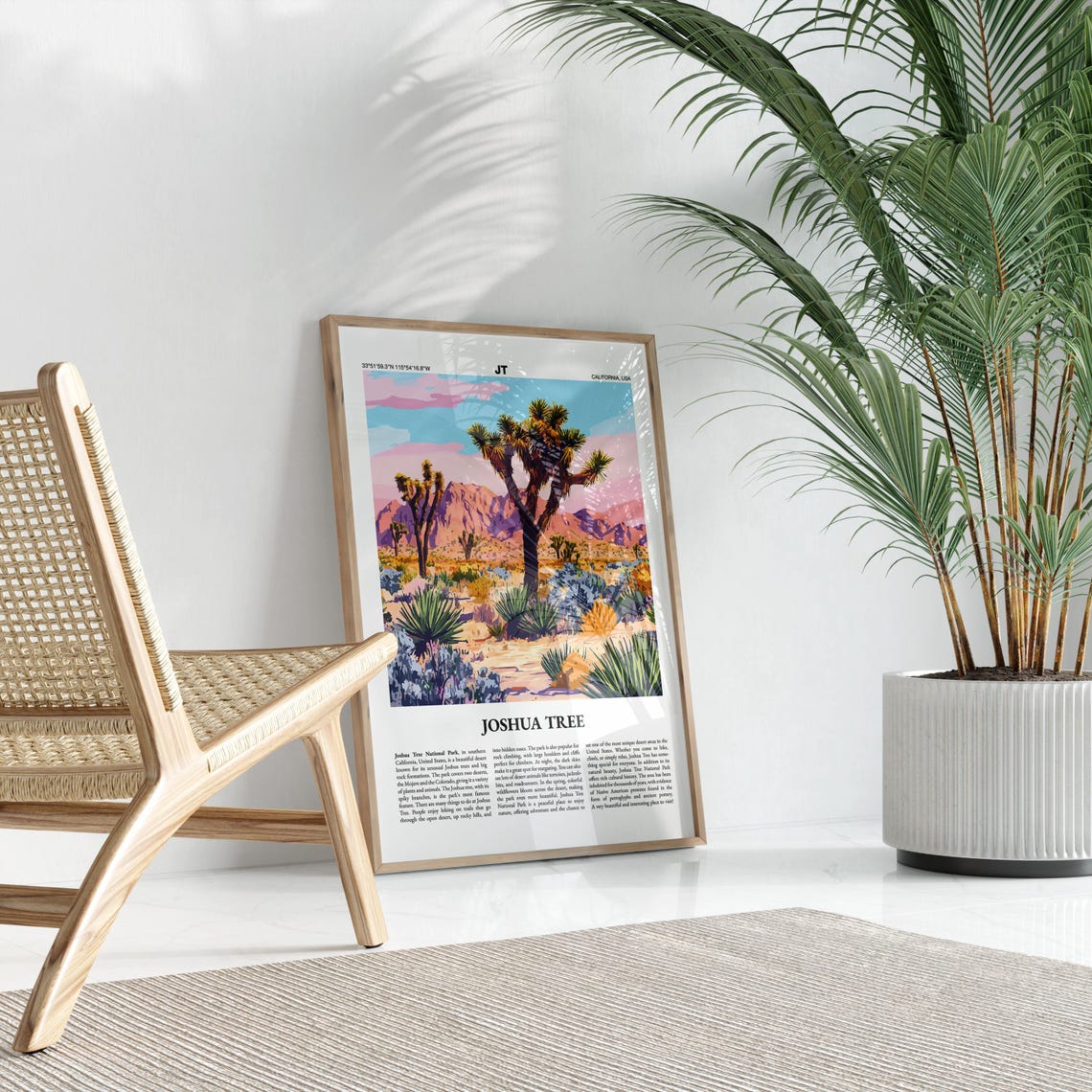 Joshua Tree California Poster Desert Guide Yucca Trees Sunset Art - Image 3