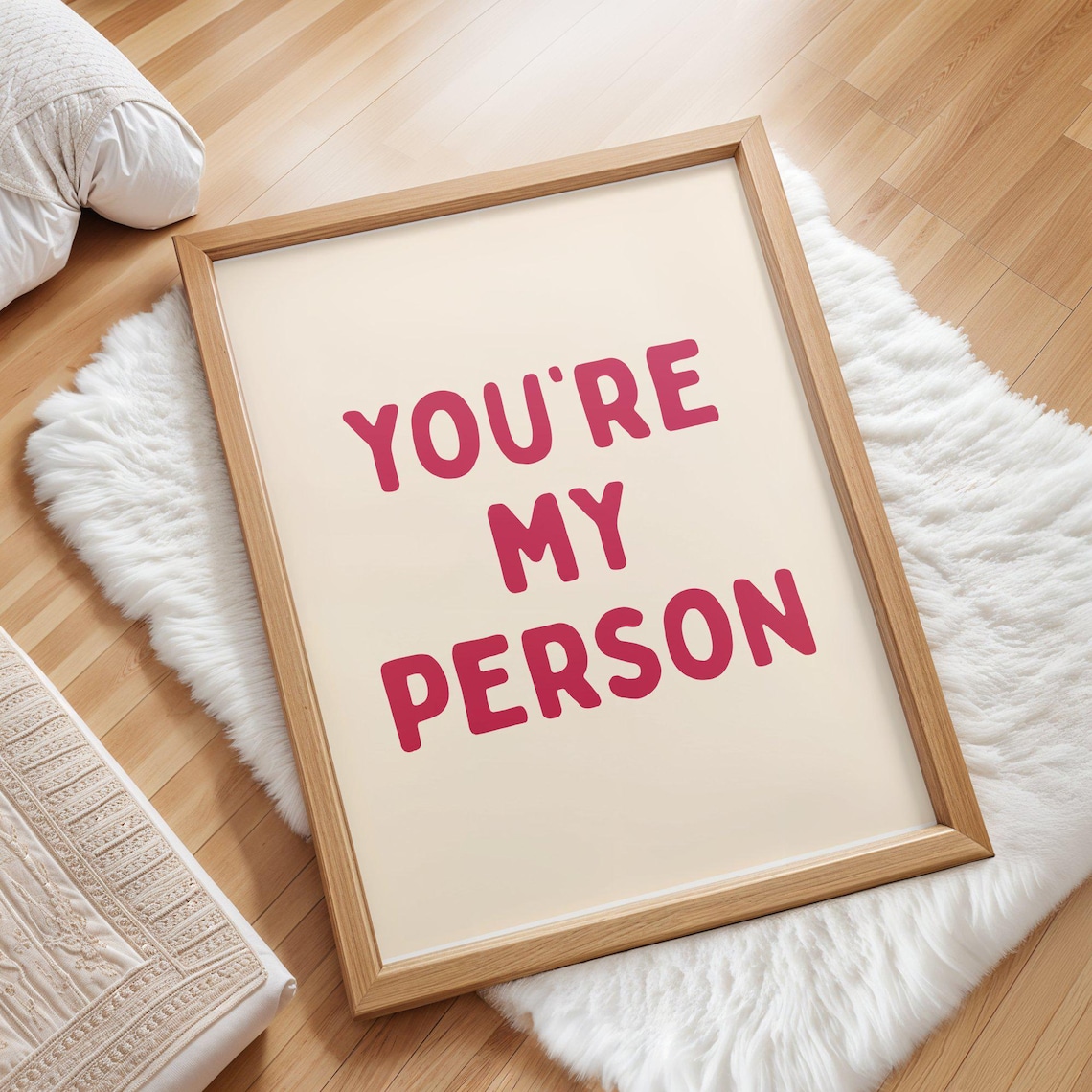 Youre My Person Bold Red Quote Poster for Lovers Home Sweetheart Decor