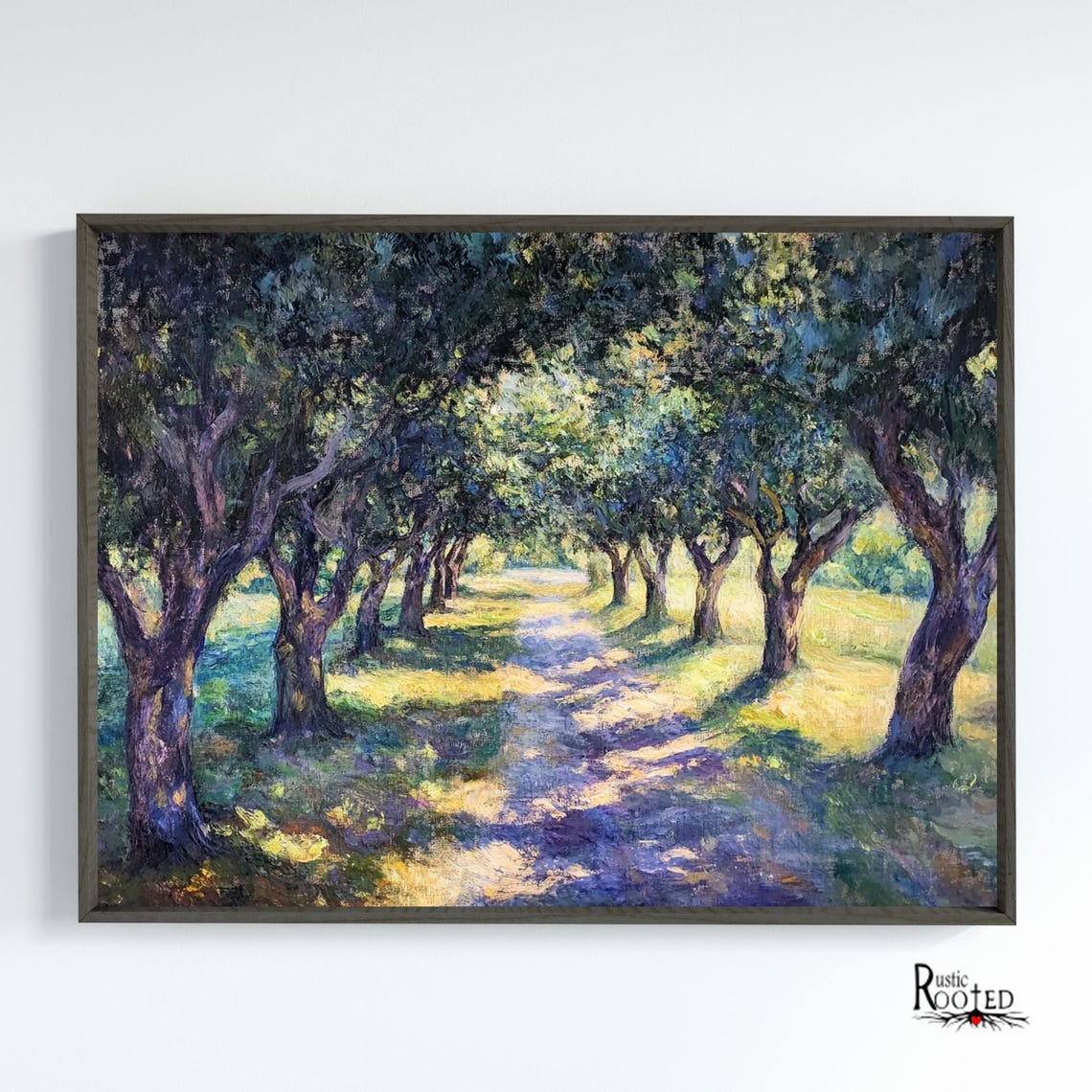 Impressionist Painting of a Sunlit Tree-Lined Country Path Poster - Image 4