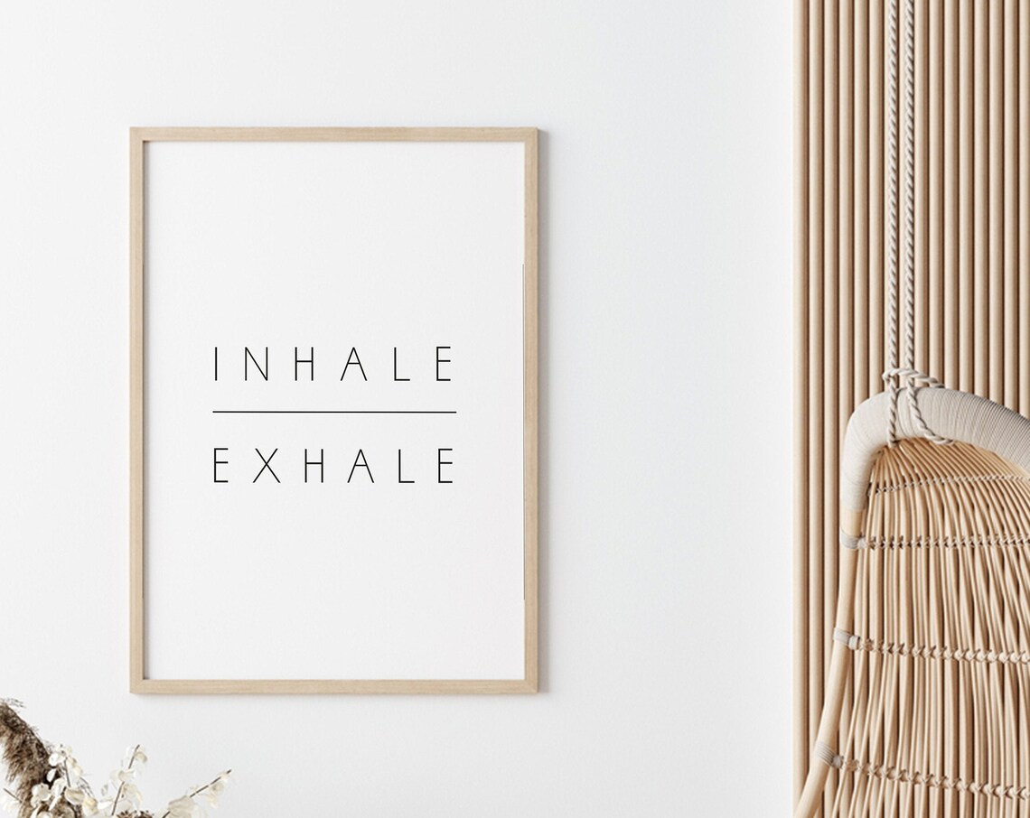 Inhale Exhale Farmhouse Bedroom Wall Art Print - Image 5