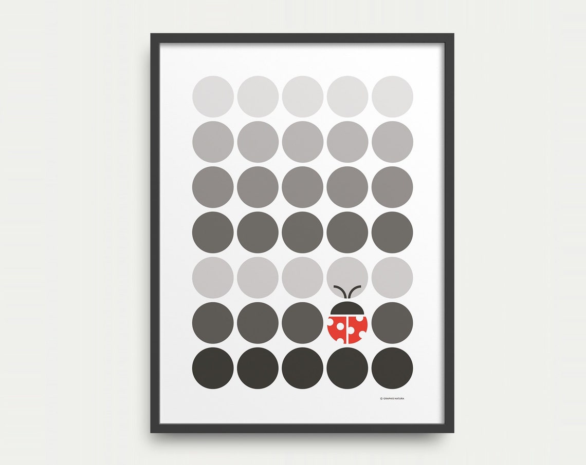 Ladybug Art Print Minimalist Ladybug Poster Ladybug Wall Art Wildlife Wall Art Nature Lovers Modern Decor