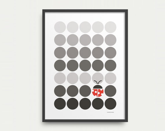 Ladybug Art Print Minimalist Ladybug Poster Ladybug Wall Art Wildlife Wall Art Nature Lovers Modern Decor