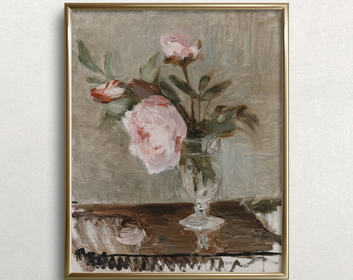 Garden Clippings Still Life, Pink Blooms Art Print