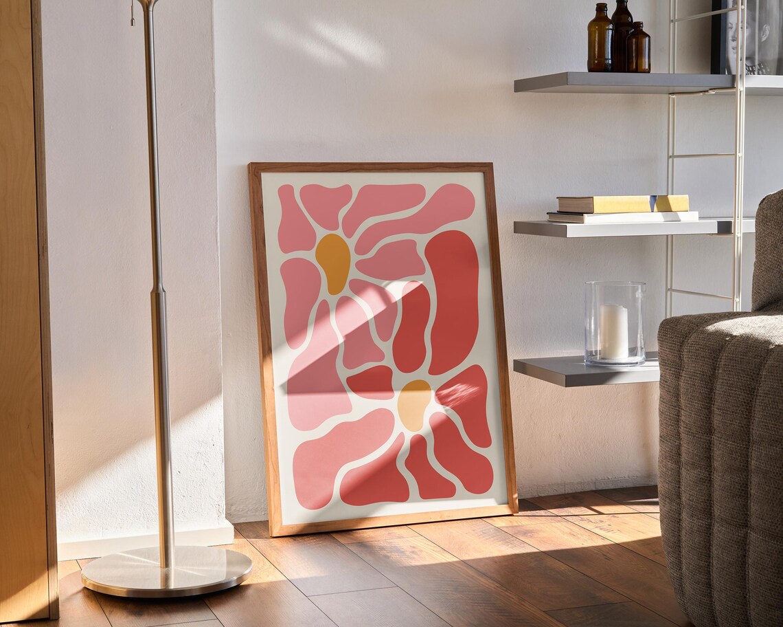 Boho Flower Abstract Botanical Art Print - Image 3