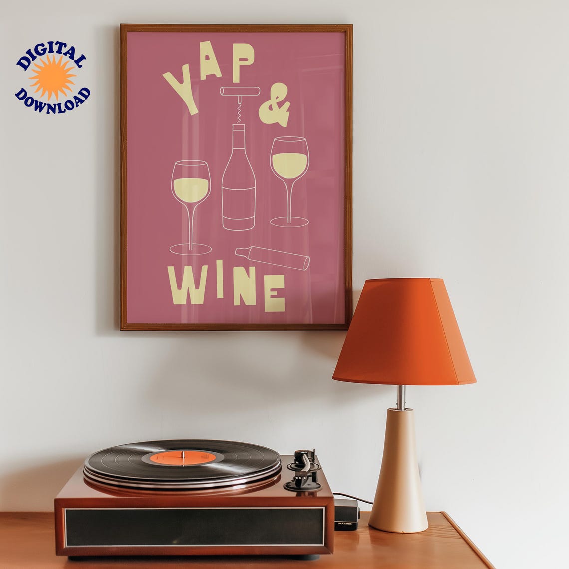 Funny Wine Art Print Yap Illustration