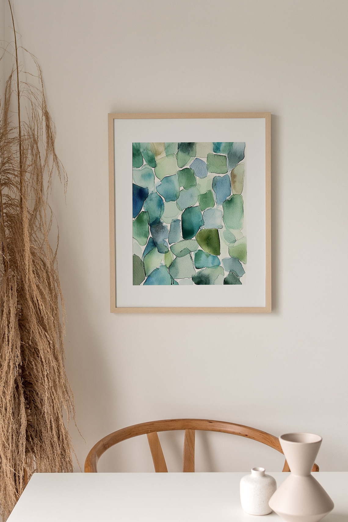 Sea Glass Painting Abstract Watercolor Art Print - Image 3