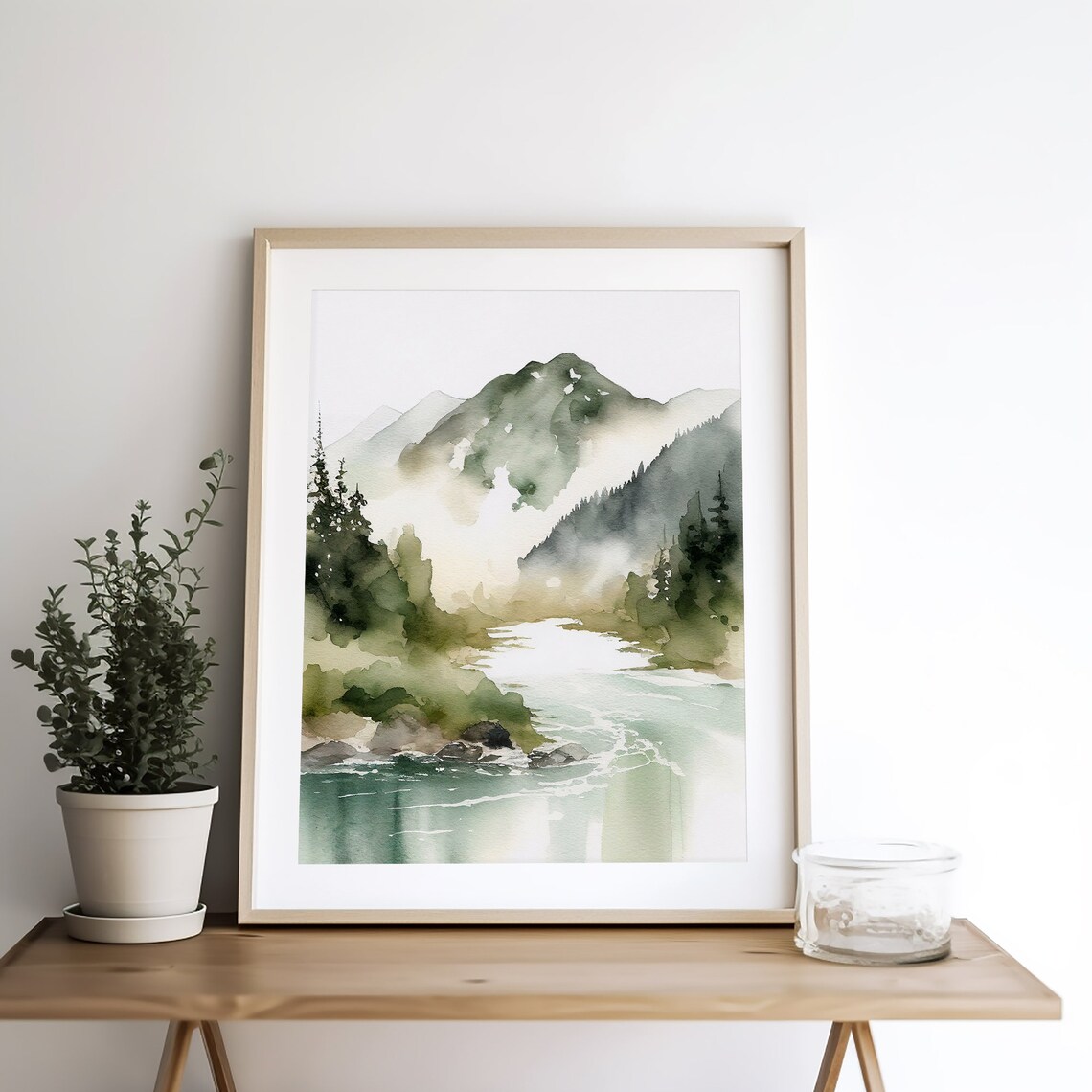 Mount Rainier Watercolor Mountain Landscape Art Print - Image 5