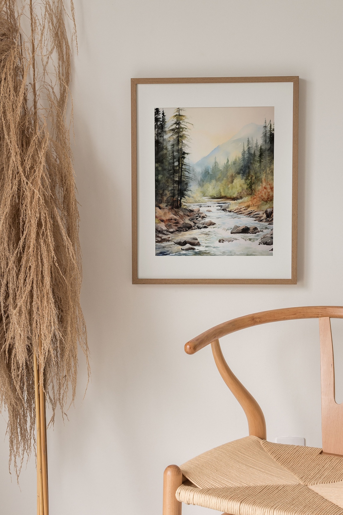 Salmon River Watercolor Idaho Mountain Landscape Art Print - Image 5