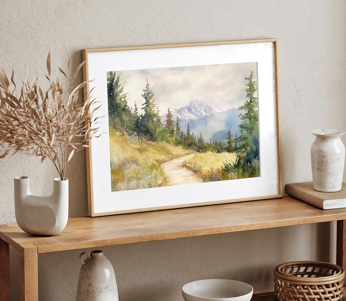 Clark Point Yosemite Watercolor Art Print, California - Image 2