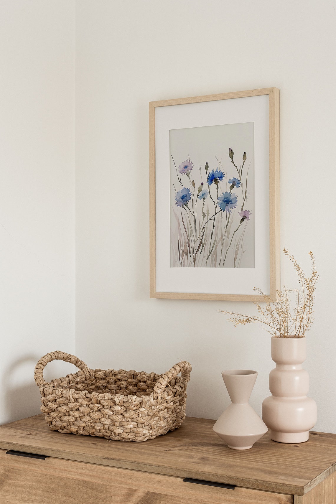 Blue Cornflower Wildflower Watercolor Botanical Floral Poster - Image 4