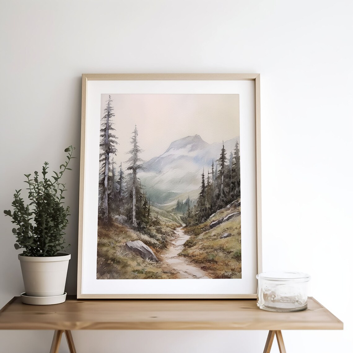 Mt Baker Watercolor Art Print, North Cascades Trail - Image 5