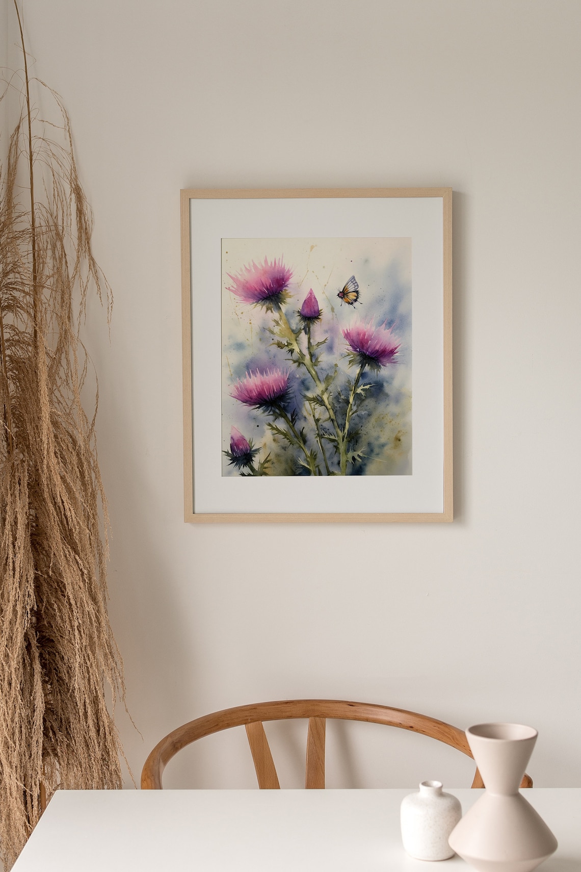 Thistle Watercolor Art Print, Scottish Wildflower Theme - Image 3