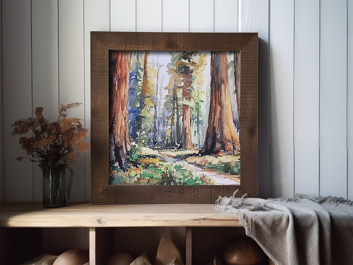 Sequoia National Park Watercolor Art Print - Image 2
