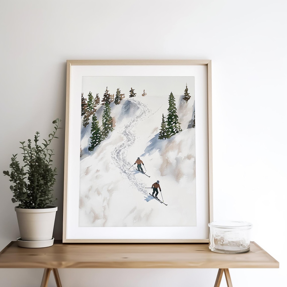 Aspen Snowmass Watercolor Art Print, Colorado Skiing - Image 4