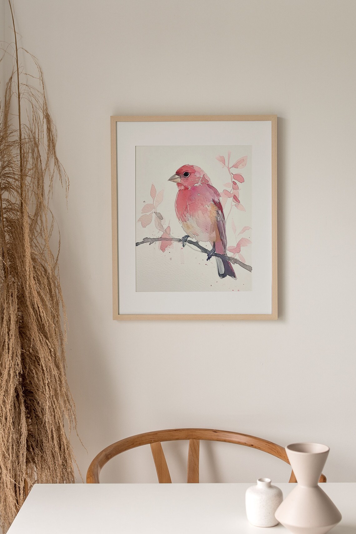 Purple Finch Minimalist Watercolor Art Print - Image 5