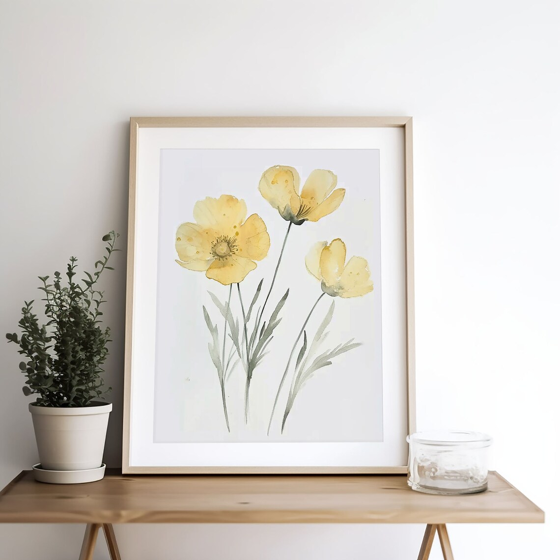 Buttercup Painting Watercolor Art Print, Spring Botanical - Image 2