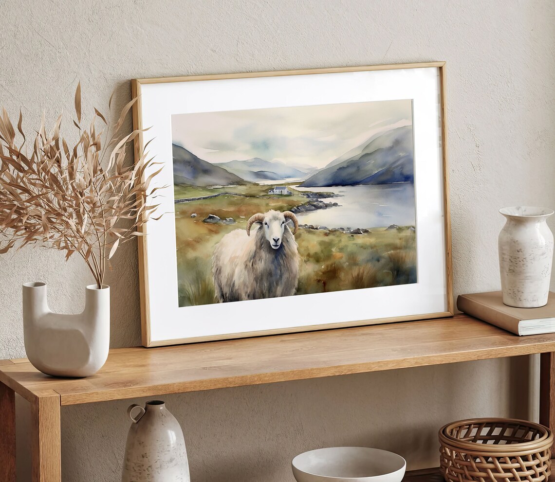Scottish Highlands Isle Of Harris Watercolor Art Print - Image 3