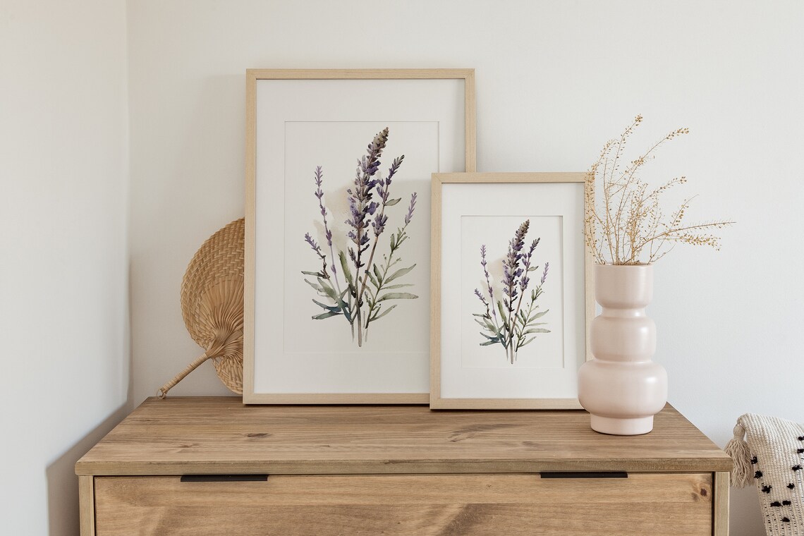 Lavender Watercolor Tuscany Wildflowers Art Print - Image 2