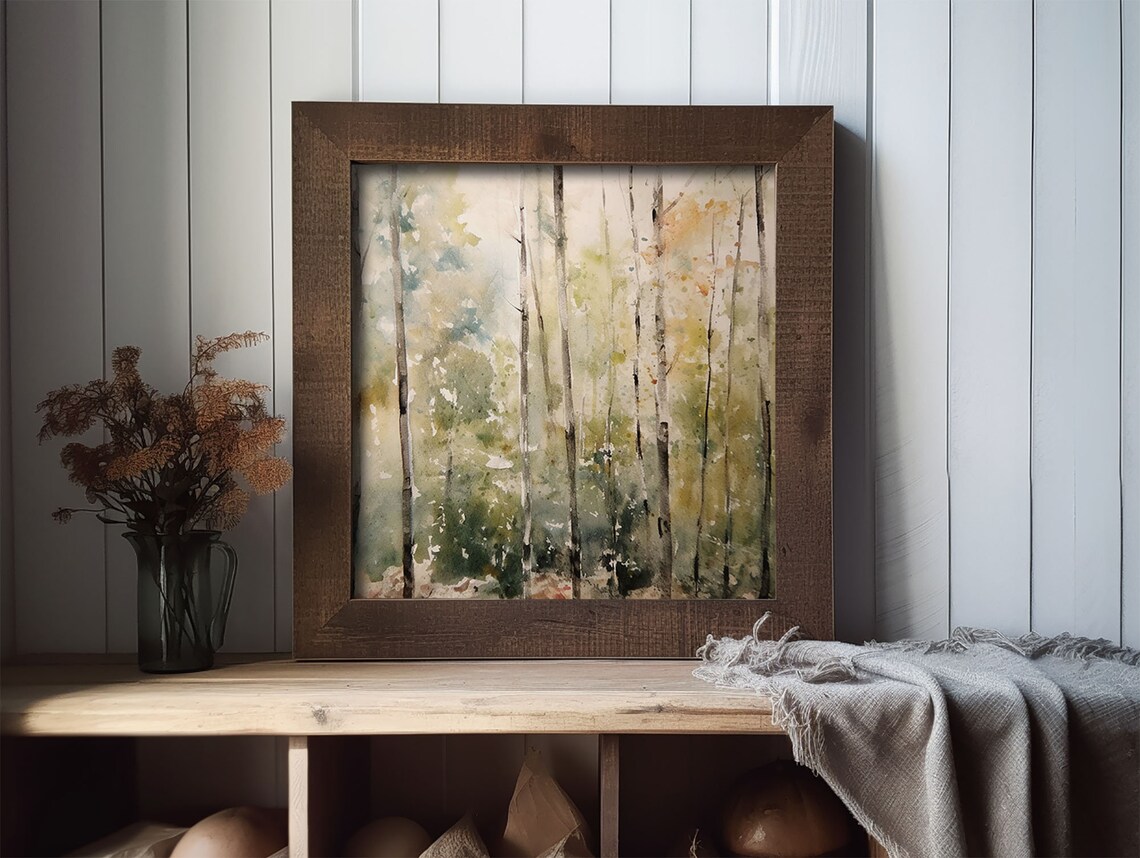 Spring Birch Forest Watercolor Art Print, Colorado Landscape - Image 2