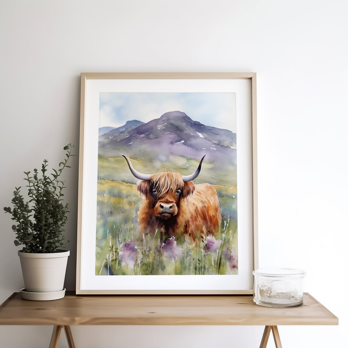 Highland Cow Painting Scotland Watercolor Art Print - Image 4