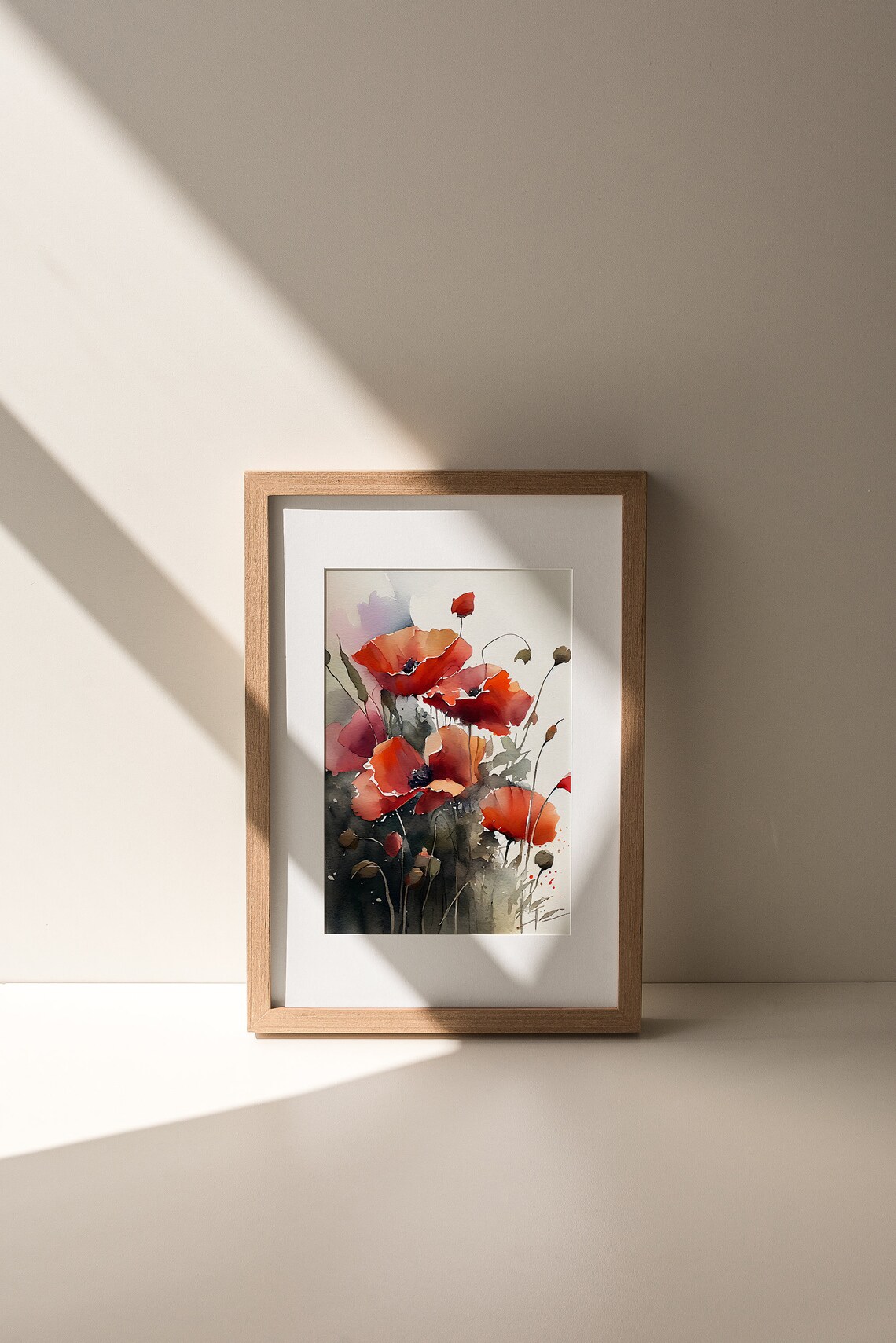 Poppy Painting Watercolor Floral Art Print - Image 2