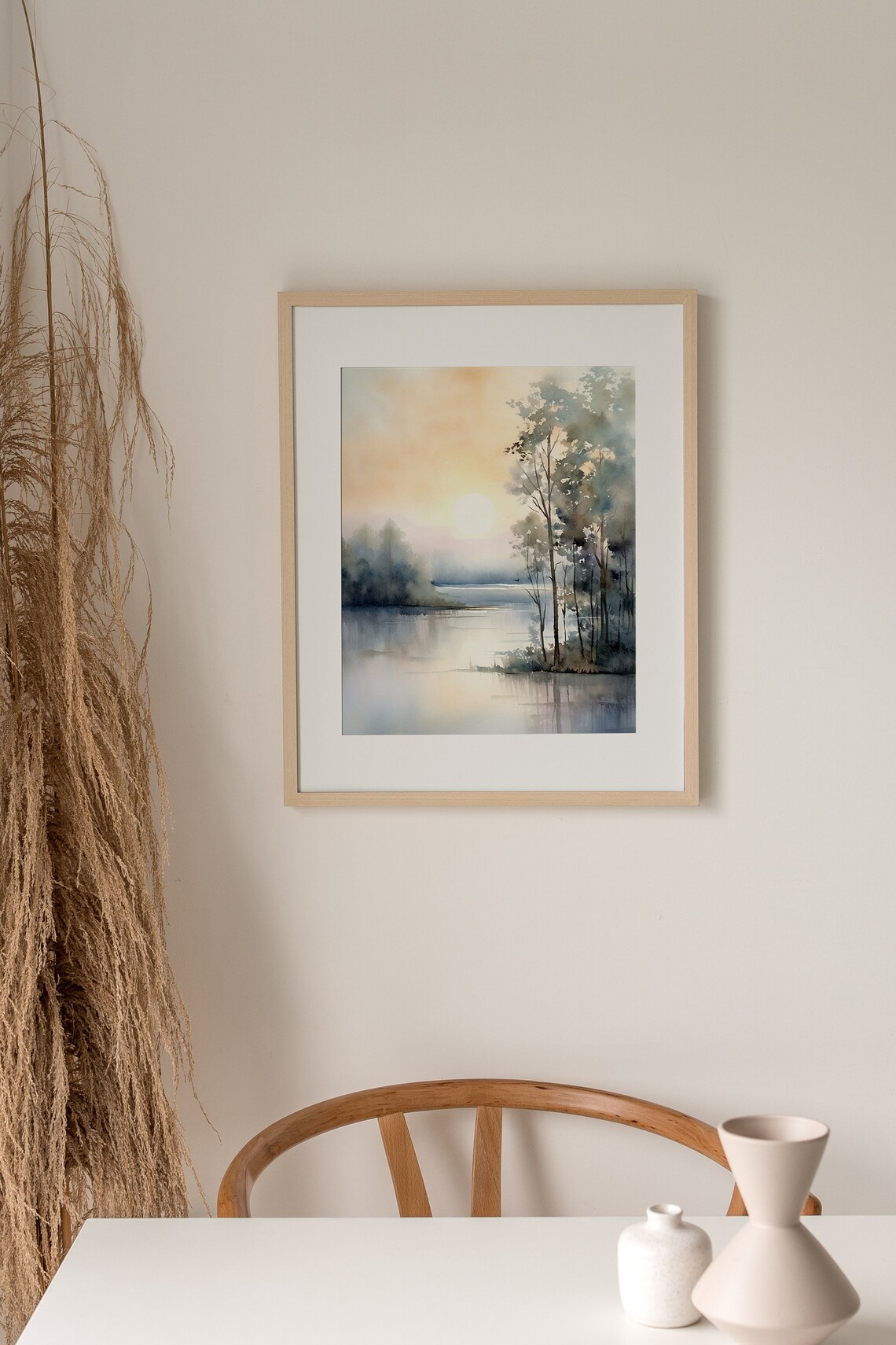 Ohio Green River Watercolor Landscape Art Print - Image 3