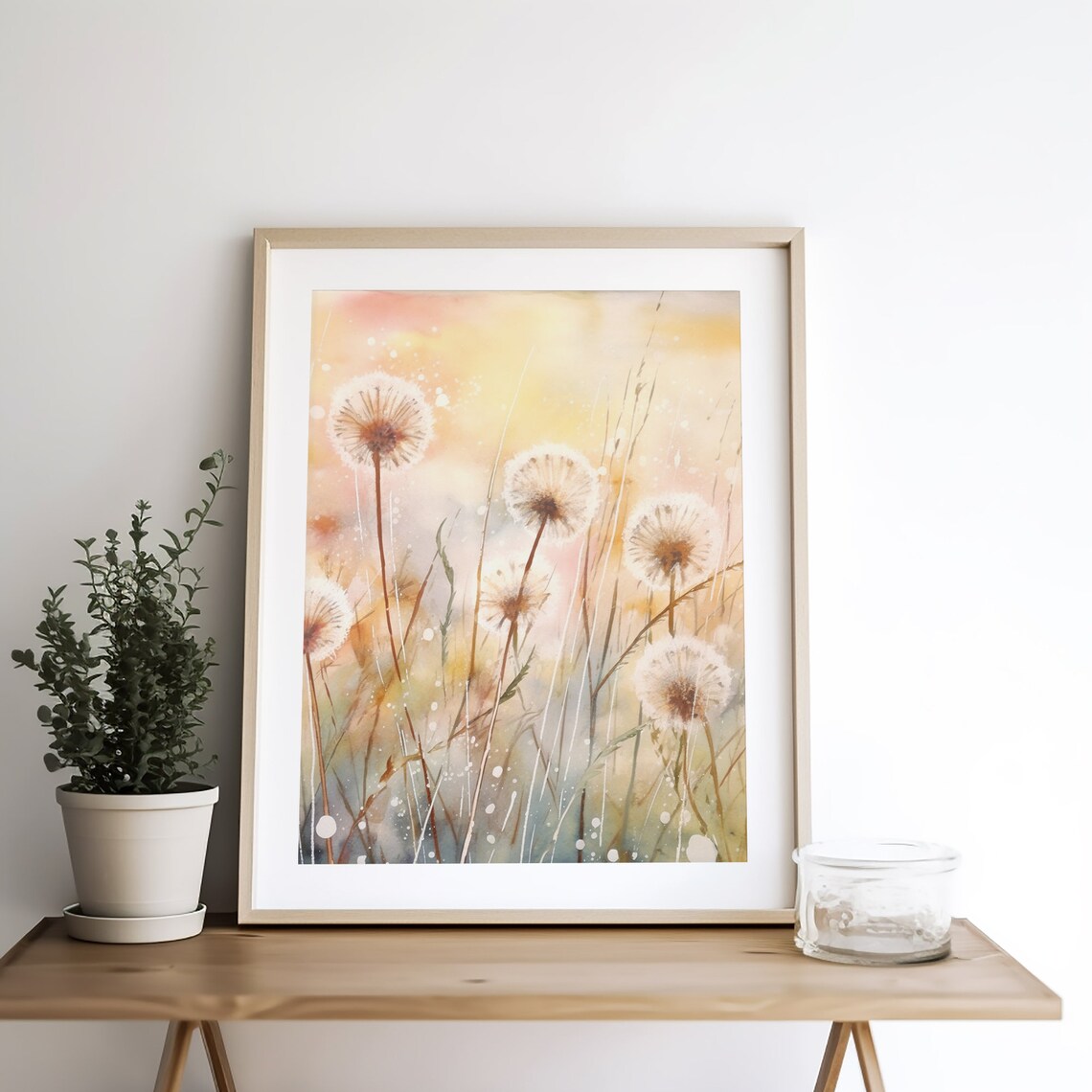 Dandelion Art Print, Floral Watercolor Meadow - Image 5